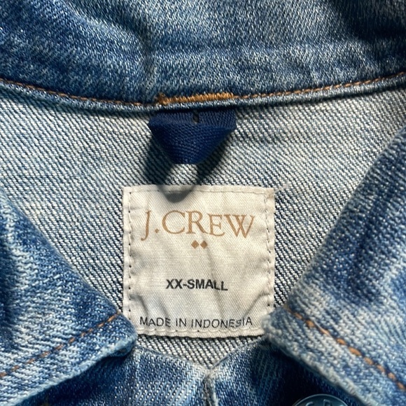 J.Crew Factory Distressed Denim Jacket, size xx small - Picture 2 of 10